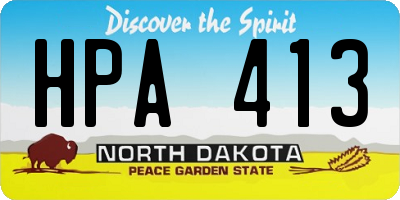 ND license plate HPA413