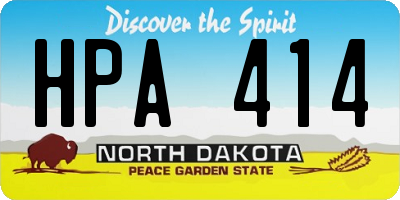 ND license plate HPA414