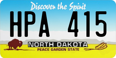 ND license plate HPA415