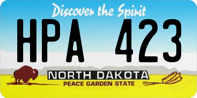 ND license plate HPA423
