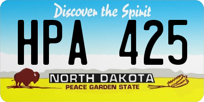 ND license plate HPA425