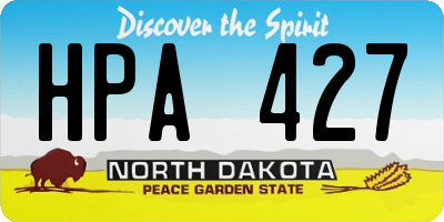 ND license plate HPA427
