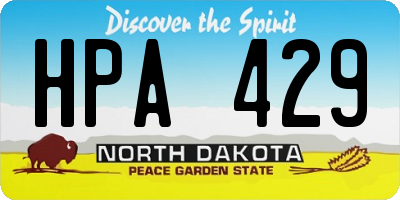 ND license plate HPA429
