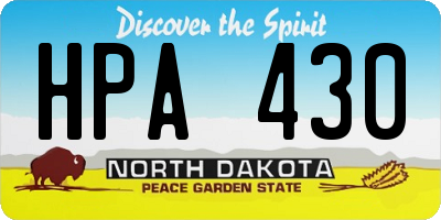 ND license plate HPA430