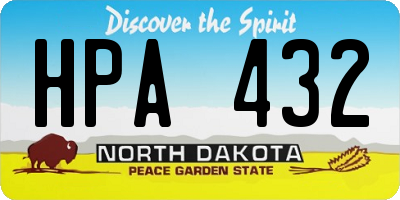 ND license plate HPA432