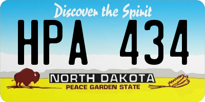 ND license plate HPA434