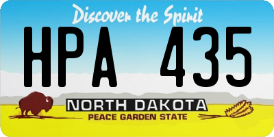 ND license plate HPA435