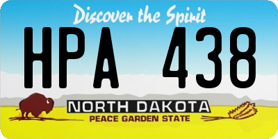 ND license plate HPA438