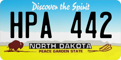 ND license plate HPA442