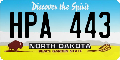 ND license plate HPA443