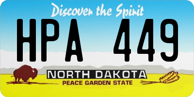 ND license plate HPA449