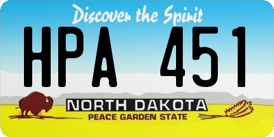 ND license plate HPA451