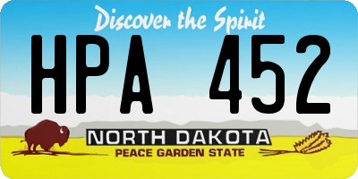 ND license plate HPA452