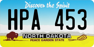 ND license plate HPA453