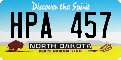 ND license plate HPA457