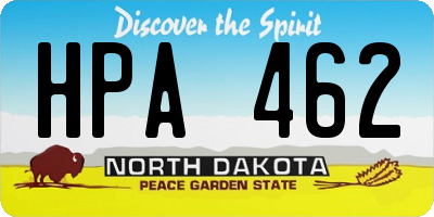 ND license plate HPA462