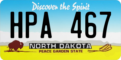 ND license plate HPA467