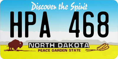 ND license plate HPA468