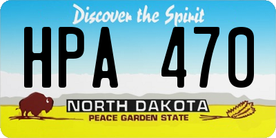 ND license plate HPA470