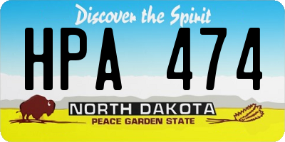 ND license plate HPA474