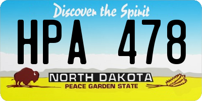 ND license plate HPA478