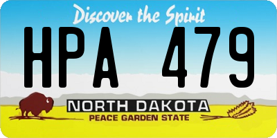 ND license plate HPA479