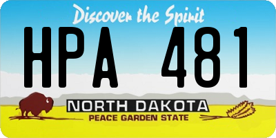 ND license plate HPA481