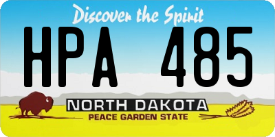 ND license plate HPA485