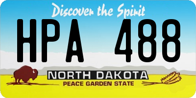 ND license plate HPA488