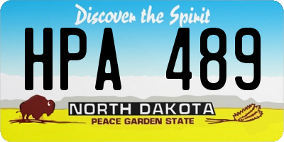 ND license plate HPA489