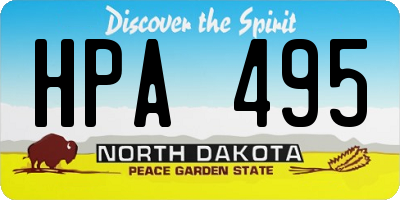 ND license plate HPA495