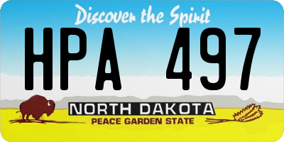 ND license plate HPA497