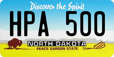 ND license plate HPA500