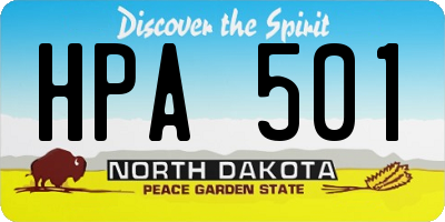 ND license plate HPA501