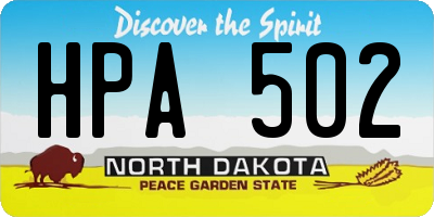 ND license plate HPA502