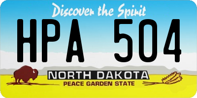 ND license plate HPA504