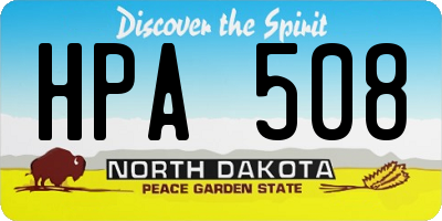 ND license plate HPA508