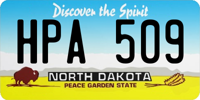 ND license plate HPA509
