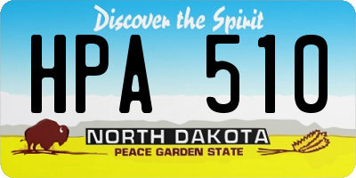ND license plate HPA510