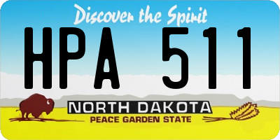 ND license plate HPA511