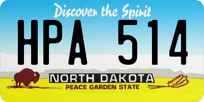ND license plate HPA514