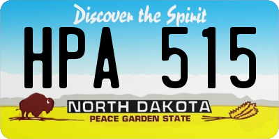 ND license plate HPA515