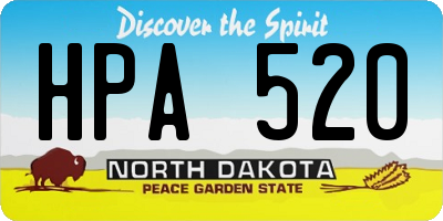 ND license plate HPA520