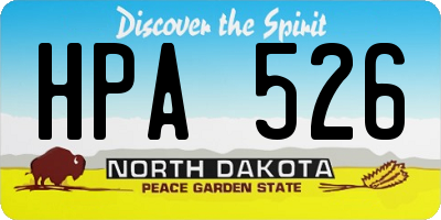 ND license plate HPA526