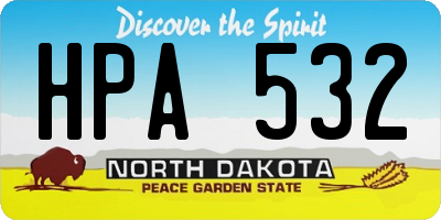 ND license plate HPA532