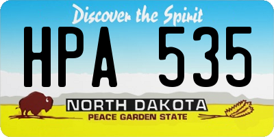 ND license plate HPA535