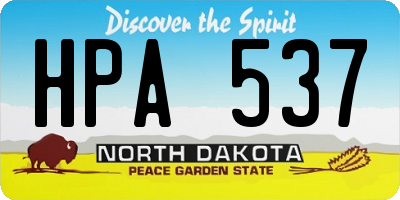 ND license plate HPA537