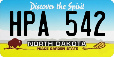 ND license plate HPA542