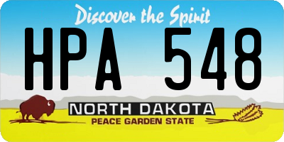 ND license plate HPA548
