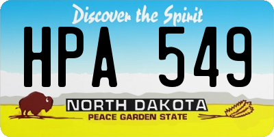 ND license plate HPA549